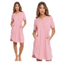 ЖЕНСКАЯ НОЧНАЯ РУБАШКА ИЗ ВИСКОЗЫ В РЕБРУСКУ С КОРОТКИМИ РУКАВАМИ MORAJ R.L.