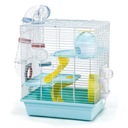 KLATKA dla CHOMIKA myszy 2 PIĘTRA EXTRA DOMEK + TUNELE + KOLBA + TROCINY