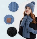 Dámska zimná teplá trojdielna čiapka, šál a rukavice Pohlavie Výrobok pre ženy