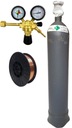 НАБОР БАЛЛОНОВ С УГЛЕКИСЛЫМ ГАЗОМ 8 Л, РЕДУКТОР AR/CO2, СВАРОЧНАЯ ПРОВОЛОКА, 5 КГ