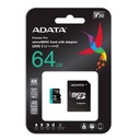 Pamäťová karta ADATA Premier Pro MicroSDXC 64 GB (100R/80W) + adaptér (AUSDX) Kód výrobcu AUSDX64GUI3V30SA2-RA1