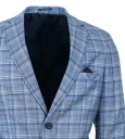 МУЖСКОЙ УЗКИЙ ПИДЖАК В КЛЕТКУ, СИНИЙ 48