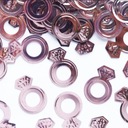 Кольца из розового золота с конфетти для девичника