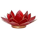 Czerwony świecznik kwiat lotosu (masa perłowa) Liczba miejsc na świece 1
