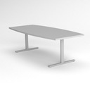 КОНФ ТАБЛИЦА ФОРМА Т |200 x 100 см | СЕРЫЙ | ОВАЛ