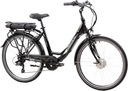 Женский городской электрический велосипед с 26 алюминиевыми крыльями и усилителем мощности для багажа