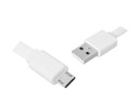 Кабель USB - microUSB 1м, плоский, белый