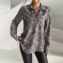 Dámska košeľa s dlhými rukávmi a písmenovým vzorom Elegantná a pohodlná Veľkosť XL