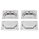 СТАЛЬ НЕРЖАВІЙКА 4PCS SQUARE FLUSH RING PULL DECK COVER HANDLE FOR BOAT SHIP  (18415272001) фото min 4