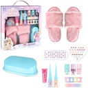 ZESTAW PIĘKNOŚCI Z PANTOFLAMI LAKIERY PANTOFLE NAKLEJKI