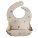 Силиконовый нагрудник Mushie с карманом в виде радуги