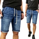 Pánske džínsové šortky GRANÁT krátke nohavice POHODLNÁ PÁS S GUMIČKOU 029 S Dominujúci materiál bavlna