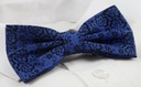 Мужской галстук-бабочка с нагрудным платком Alties - Цветы, темно-синий