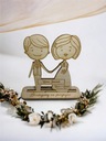 Деревянные украшения стола, годовщина свадьбы, свадебный прием, свадьба пары.