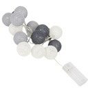 СВЕТОВАЯ ЦЕПЬ ГИРЛЯНД ШАРИКИ РАФИЯ 15 СВЕТОДИОДНЫХ ШАРИКОВ 2,4М 2XAA