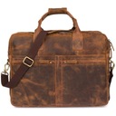 Pánska kožená veľká A4 cestovná taška do práce na notebook 17' XL Beltimore Dominujúca farba hnedá