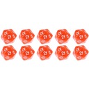 ZESTAW 10 KOSTEK K20 RPG POMARAŃCZOWA KOŚĆ DWUDZIESTOŚCIENNA