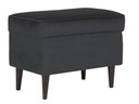 Черный бархатный табурет для ног венге RON для гостиной