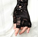 Čierne dlhé čipkované rukavice bez boho prstov Hlavná tkanina polyester