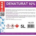 Denaturat alkohol skażony D-MAX 5L Pojemność opakowania 5000 ml