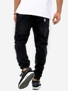 Pánske džínsové NOHAVICE Jogger so sťahovákom Čierne Jigga Pohodlné Čierne M