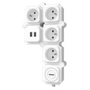 Удлинитель FLEX 4 розетки + 2 x USB, белый