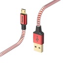 КАБЕЛЬ HAMA USB-microUSB 1,5М ОТРАЖЕННЫЙ красный