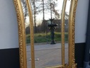 Veľké drevené zrkadlo s kožou fáza Štýl barok