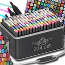 МАРКЕРЫ, ТРИПСЫ, АЛКОГОЛЬНЫЕ РУЧКИ, ДВУСТОРОННИЕ PRO, НАБОР 204 ШТ + СУМКА