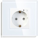Розетка TUYA Smart ZigBee + белая стеклянная рамка RTX