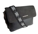 СУМКА MESSAGE ЖЕНСКАЯ, 3 ОТДЕЛЕНИЯ, СУМКА НА ПЛЕЧЕ, ШИРОКИЙ РЕМЕНЬ С ЗАМШЕЙ, ЧЕРНАЯ