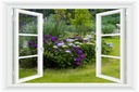 ОКНО СТЕНА СТЕНА 3D САД ПЕРГОЛА ЦВЕТЫ 150x100