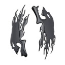 STICKERS 3D NA TANK FUEL MOTORCYCLE FRAME PLOMIEN 2 SZT. BLACK  photo 5