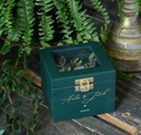 БОЛЬШАЯ коробка для свадебных конвертов BOTTLE GREEN с цветочным рисунком