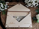 Pudełko koperta na pieniądze upominki Pierwsza Komunia Święta prezent Materiał drewno