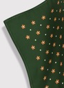 Зеленый нагрудный платок с точками и цветами