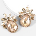 Серьги-капли с кристаллами капучино, золотые цирконы, элегантные, блестящие.