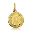 КРУГЛАЯ МЕДАЛИТА Скорбящая Богоматерь, ЗОЛОТО 333 КРУГ