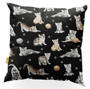 Наволочка Jasiek 40х40 см коты на черном фоне.