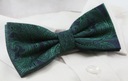 Мужской галстук-бабочка с нагрудным платком — Alties — темно-зеленый, с крупным узором