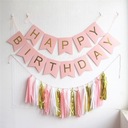Гирлянда на день рождения розовый баннер с днем ​​рождения
