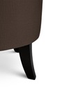 Čalúnená taburetka oválna 42x52x45 cm hnedá velúrová s drevenými nožičkami Výška nábytku 45 cm