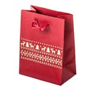 ЭЛЕГАНТНЫЙ КРАСНЫЙ РОЖДЕСТВЕНСКИЙ ПОДАРОЧНЫЙ СУМОК С ОЛЕНЬМИ НА ЛЕНТЕ