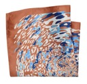 Карамельно-синий нагрудный платок с геометрическим узором