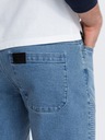 Pánske džínsové jogger nohavice s prešívaním modré V2 OM-PADJ-0113 S Veľkosť S
