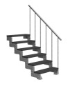 НАРУЖНАЯ ЛЕСТНИЦА ДОЛЛА ШИРИНА 80СМ, АНТРАЦИТОВЫЙ, H=132см