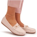 МОКАСИНЫ ЖЕНСКИЕ КЛАССИЧЕСКИЕ МОКАСИНЫ ИЗ ЭКО КОЖИ С БЕЖЕВЫМ ДЕКОРАТОМ 38