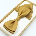 ЗОЛОТОЙ ЭЛЕГАНТНЫЙ ГЛАДКИЙ ГАЛСТУК-БАБОЧКА + ТРУБКА