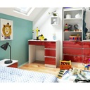 Письменный стол для детской комнаты, бело-красный, 90 см.
