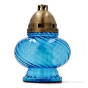 Свеча из синего стекла, 28 см.